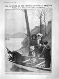 Old Antique Print 1909 Lakes Killarney Empress Eugenie Scots Greys Banner 20th