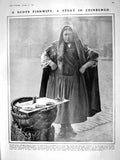 Original Old Antique Print 1909 Scottish Fishwife Edinburgh George Graves Odol