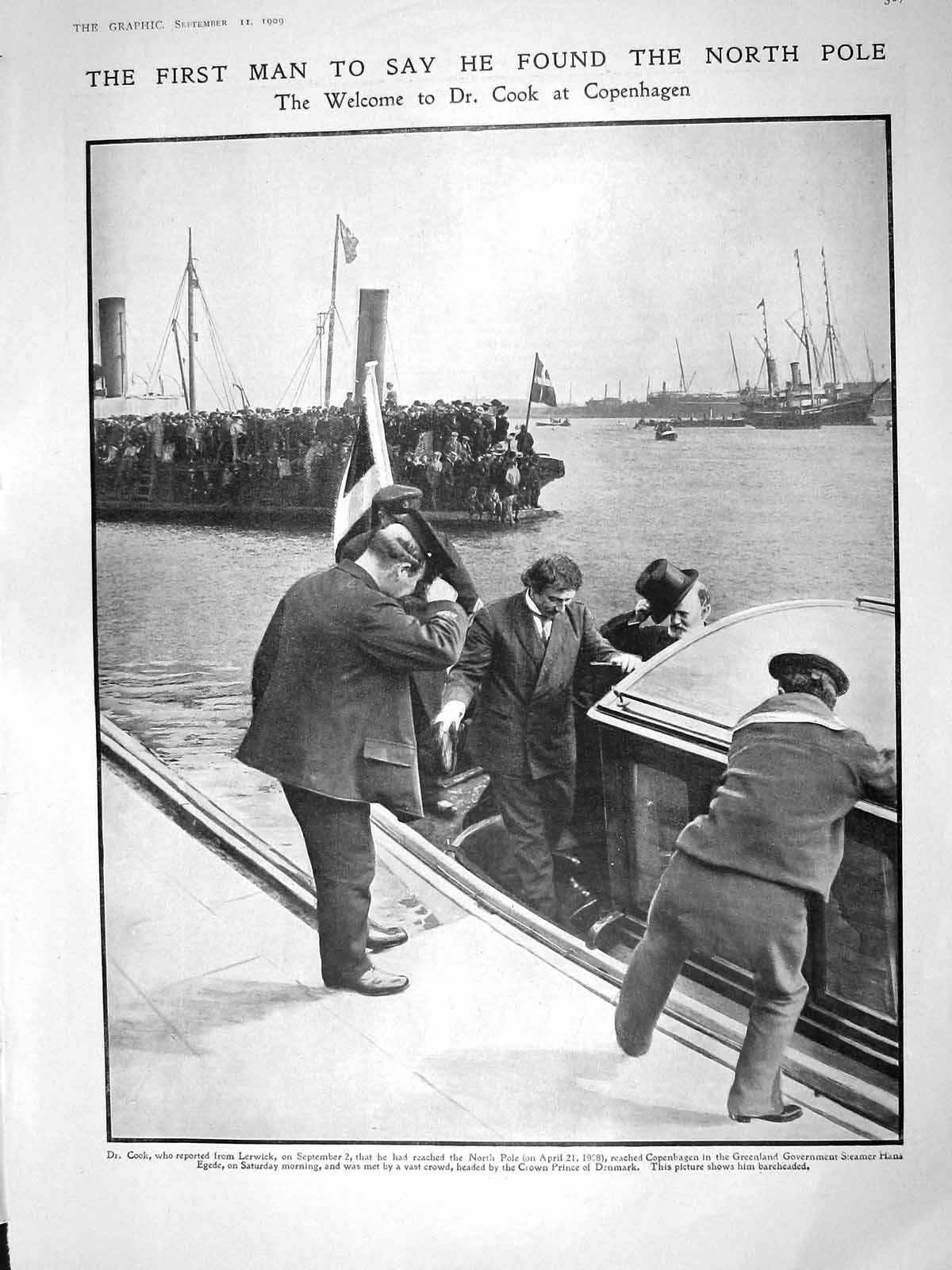 Old Antique Print 1909 Cook Copenhagen Lerwick North Pole Hofer Innsbruck 20th