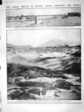 Original Old Antique Print 1909 Floods Mexico San Luisito Santa Catarina River