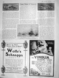 Original Old Antique Print 1909 Dead Lion Zomba Nyassaland War Ship Bellerophon