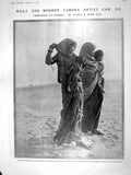 Original Old Antique Print 1909 Benares Women Child Halley'S Comet Guildhall