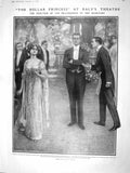 Old Antique Print 1909 Dollar Princess Daly'S Theatre Conder Lion Africa 20th