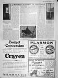 Original Old Antique Print 1909 Cromer Mirror Motor Car Craven Plasmon Cocoa