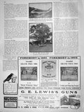 Old Antique Print 1909 Motor Cycling Isle Man Oxo Cattle Farm Lewis Guns 20th