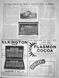 Original Old Antique Print 1909 Shakespeare Theatre Bronze Mural Memorial Globe