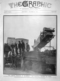 Original Old Antique Print 1909 Railroad Train Blackpool Fernandez Aeroplanes