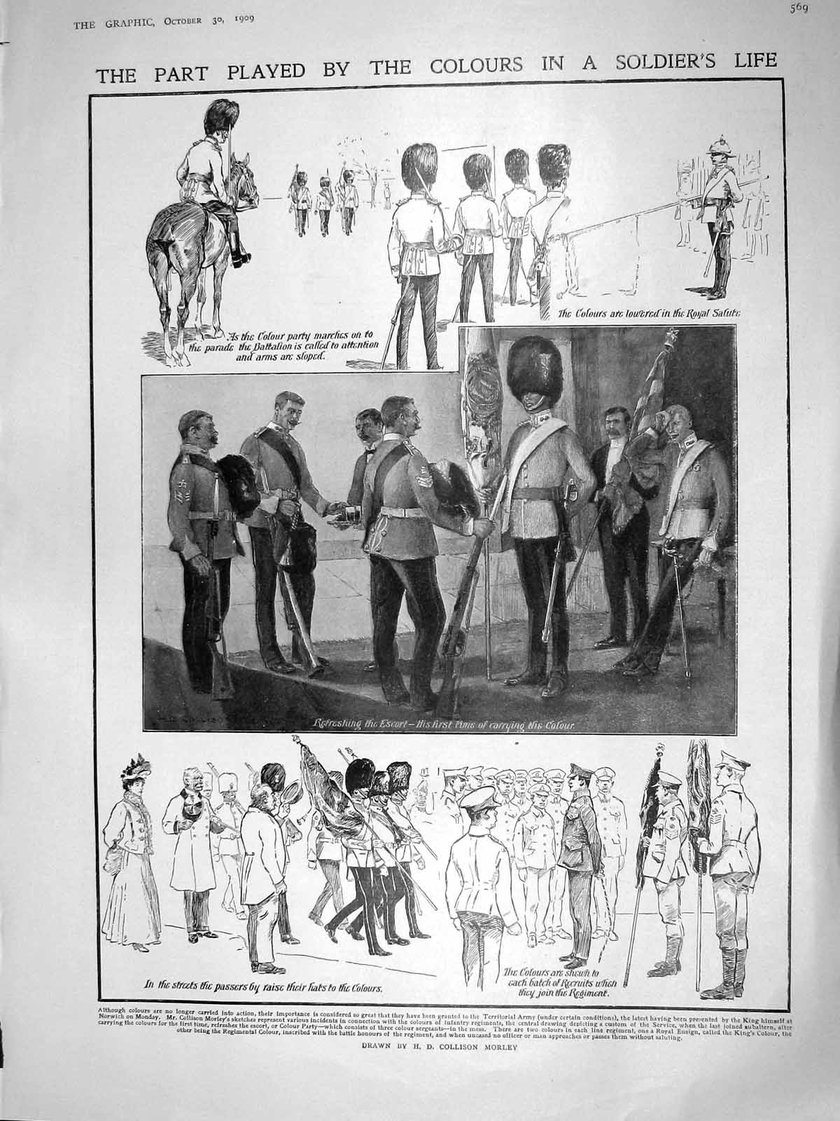Original Old Antique Print 1909 Siers Colours Royal Balalaika Music Coliseum