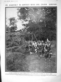 Original Old Antique Print 1909 Roosevelt Africa Bwano Tumbo Submarine Barrow