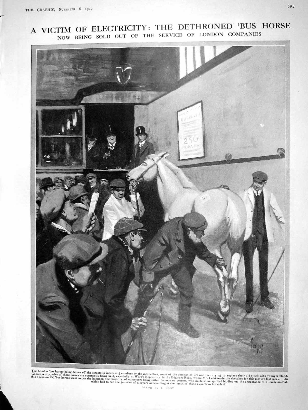Old Antique Print 1909 Bus Horse London Schubert Brahms Suppe Millocker 20th