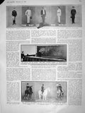 Old Antique Print 1909 London School Aeroplanists Ladies Horses Liverpool 20th