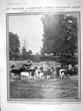 Old Antique Print 1909 Farm Scene Duncans Vancouver King Manuel Guildhall 20th