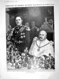 Old Antique Print 1909 King Manuel Guildhall Plantation Rosemary Melford 20th
