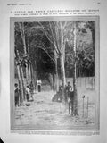 Old Antique Print 1909 India Rubber Gatherers Batu Malay Kipling Robinson 20th