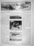 Old Antique Print 1909 Motor Cab Paris Taxi-Hansom Train Sledge Aeroplane 20th