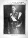 Original Old Antique Print 1909 Earl Denbigh Desmond Rudolph Alexander Forsyth