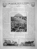 Old Antique Print 1909 Motor Car Show Olympia Napier Darracq Miesse Ford 20th