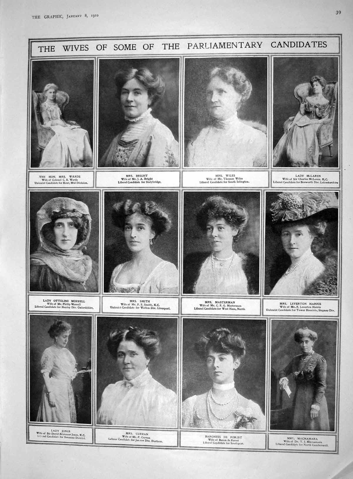 Old 1910 Parliament Bright Wiles Masterman Curran Forest Jackson Patt 20th