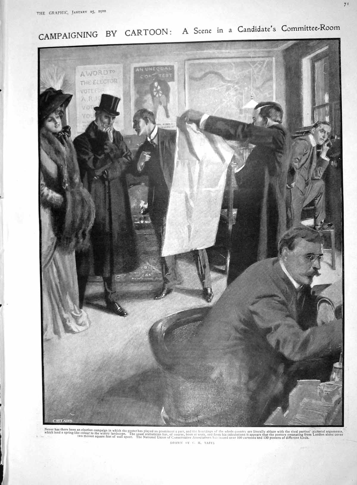 Old 1910 General Election Candidate Committee Room Monument Coquelin 20th