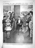 Antique Old Print 1910 Mansion House Children Fancy Dress Ball Balliol Salmon