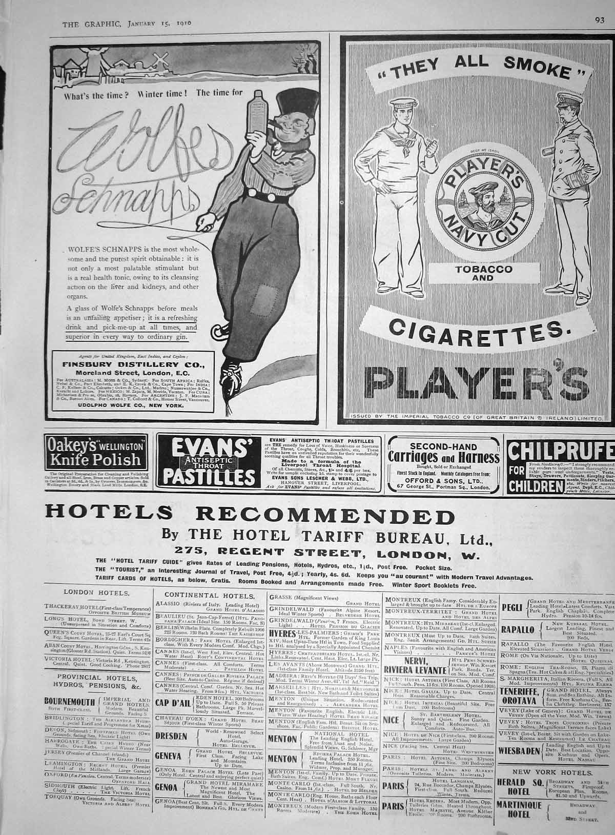 Old Advertisement Finsbury Distillery Players Cigarettes Hotel Tariff