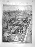 Old Print 1910 Treasure House Art National Gallery Building Architecture 20th