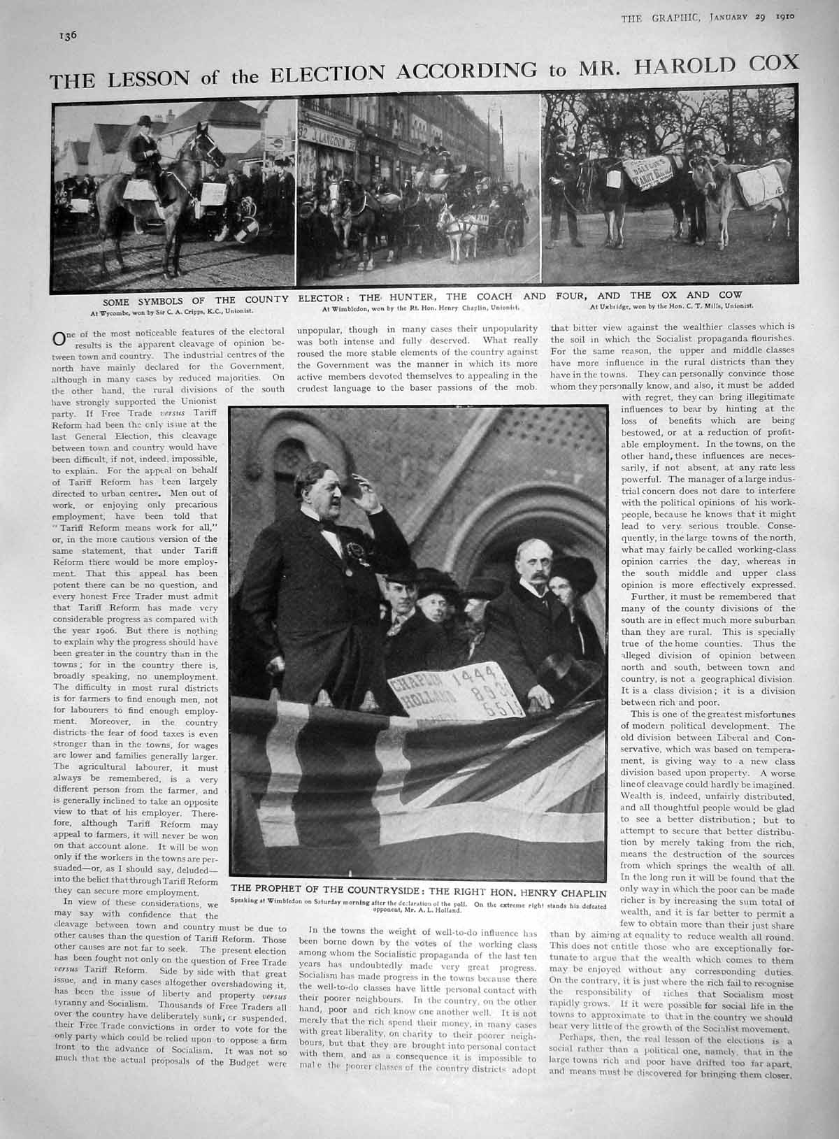 Antique Print 1910 Henry Chaplin Election HarCox Effigy Cardinal Manning Wh