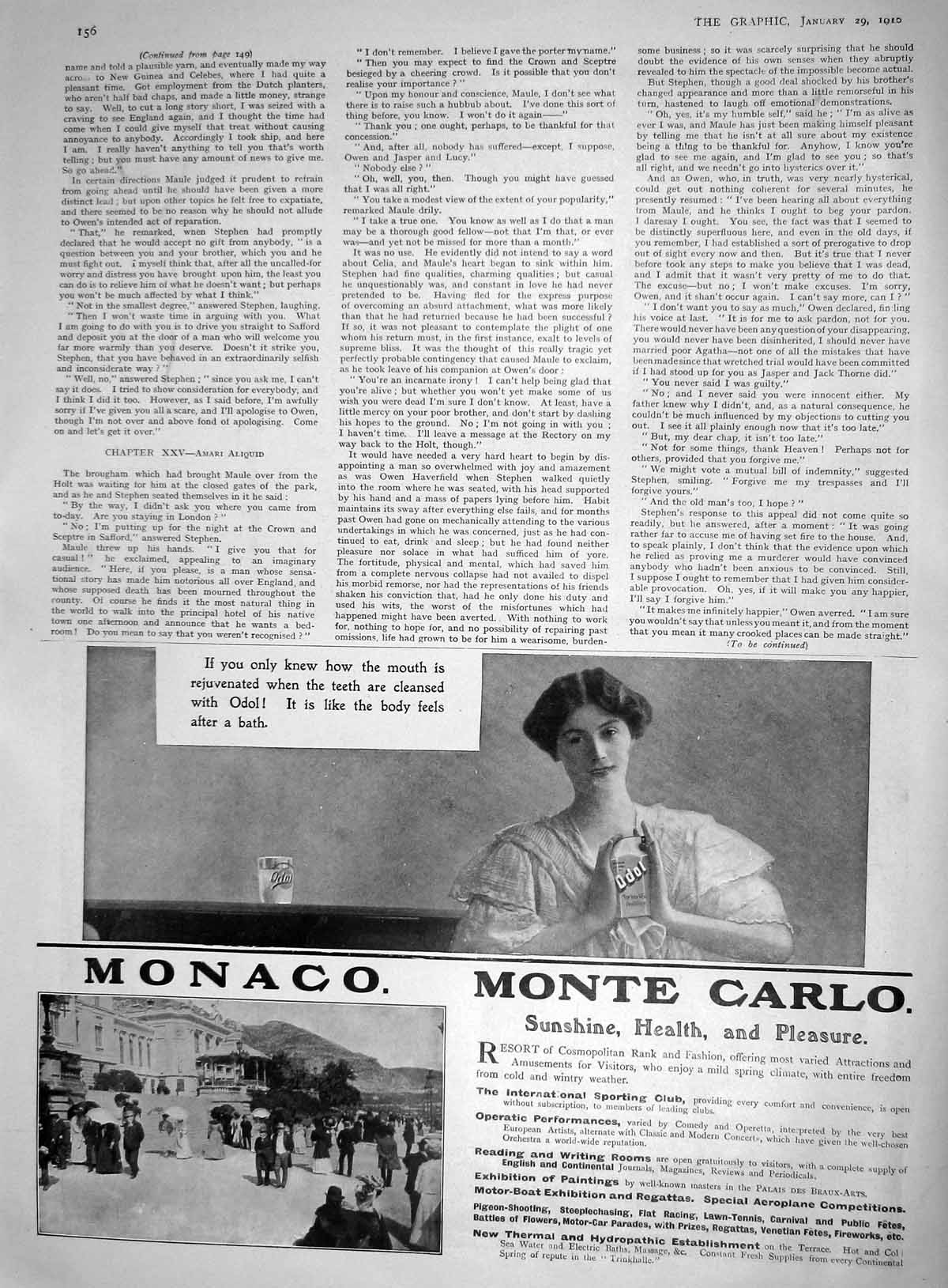 Original Old Antique Print 1910 Advertisement Odol Monaco Monte Carlo France