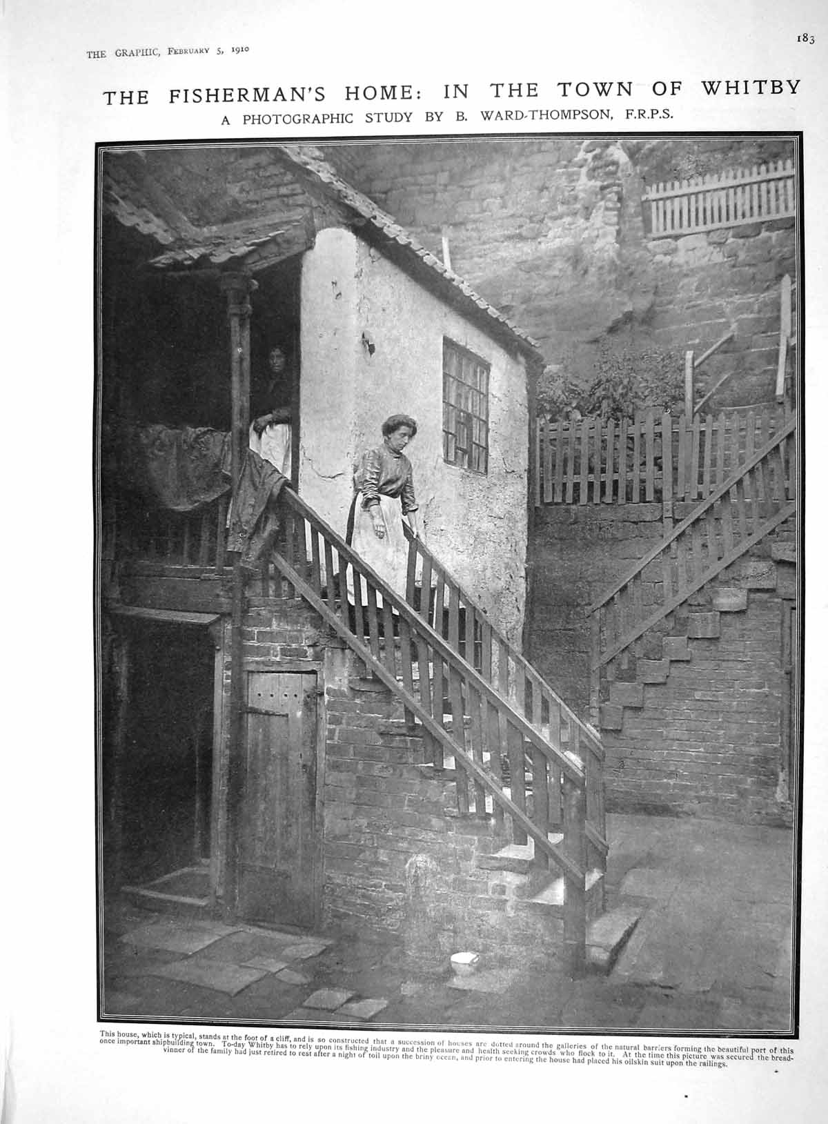 Old 1910 Fisherman Home Cliff Town Whitby Lake Iseo Motor Car Rock Tu 20th