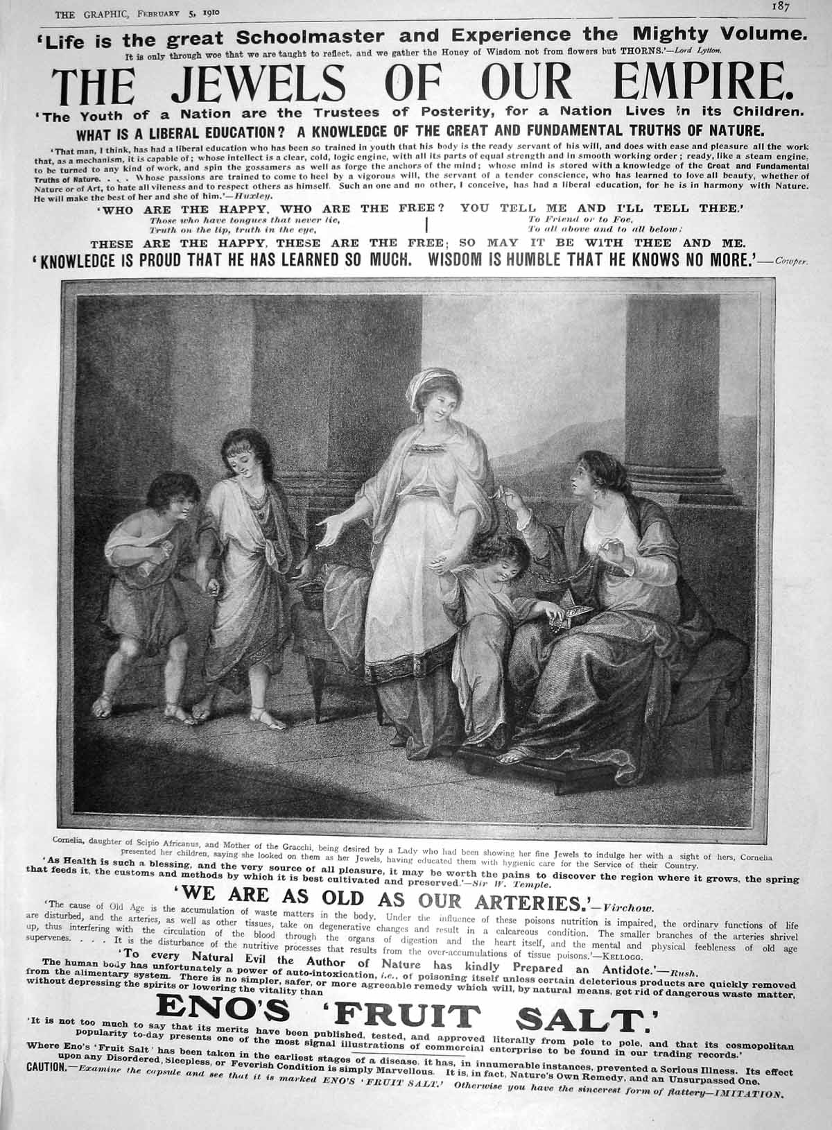 Old 1910 Advertisement Eno'S Fruit Salt Jewels Empire Children Ref.2 20th