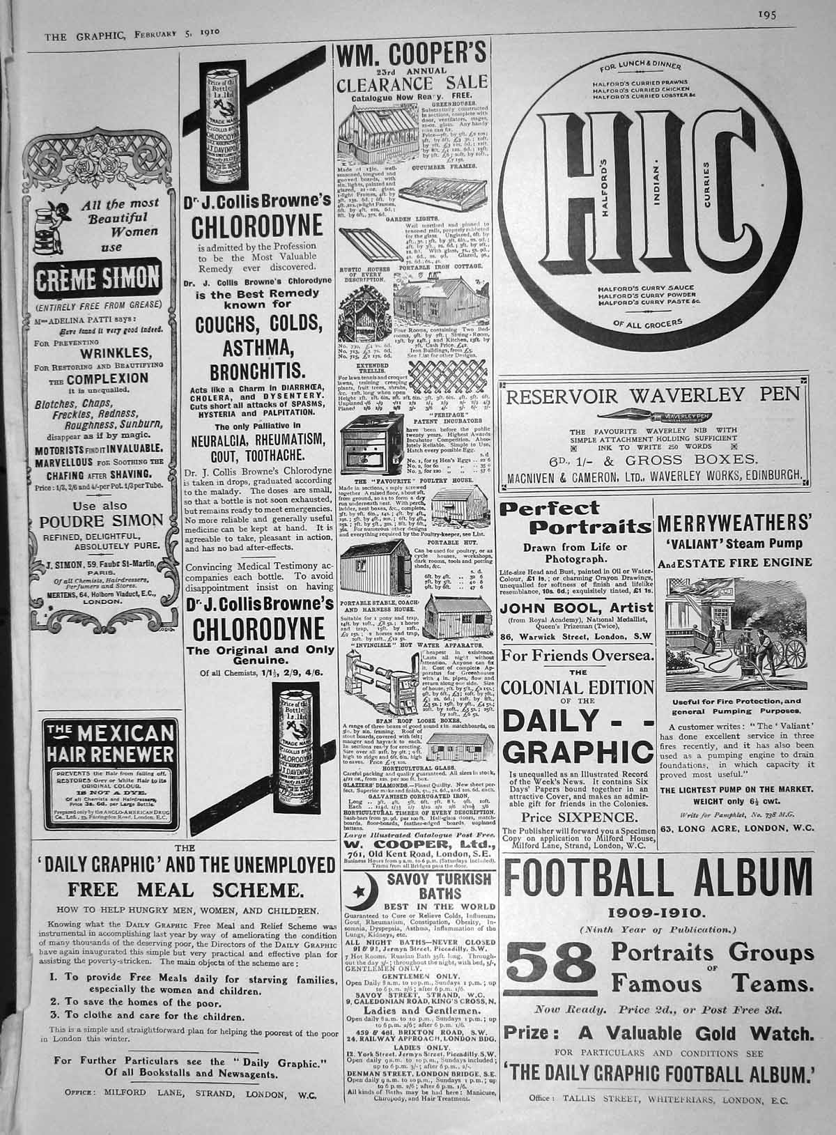 Old Advertisement Cräme Simon Graphic Football Waverley Pen Collis Br 20th