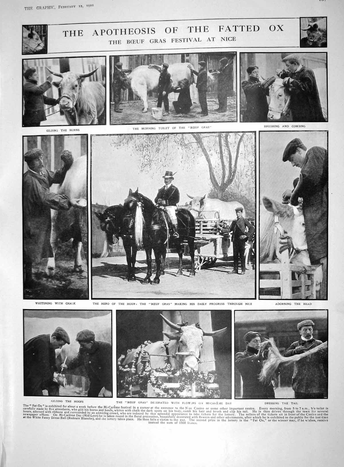 Old 1910 Boeuf Gras Festival Nice Theatre Mildenburg Kaufmann Chignel 20th