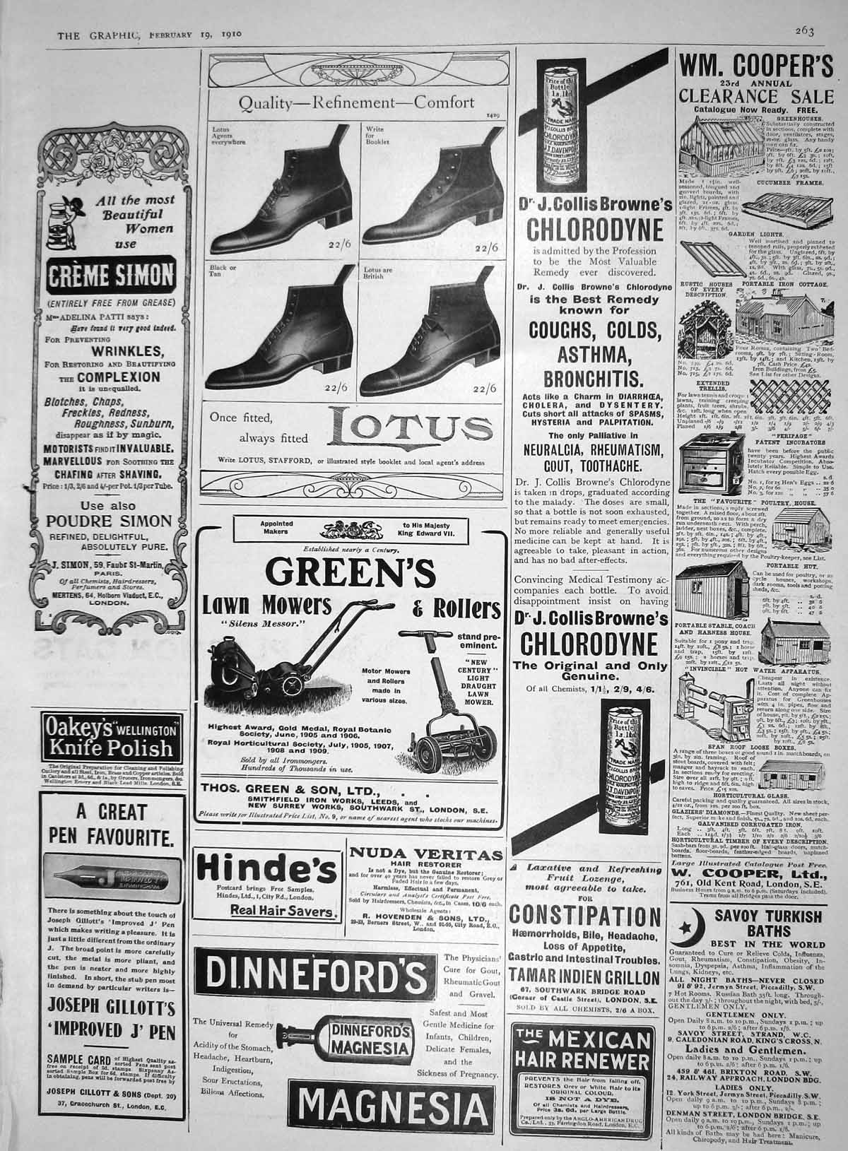 Old Advertsiement Lotus Green'S Lawn Mowers Joseph Gillott Coopers Si
