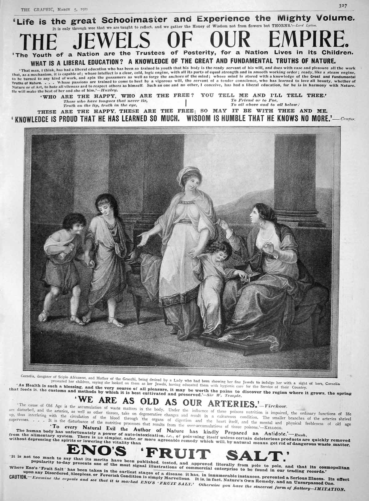 Original Old Antique Print Advertisement Eno'S Fruit Salt Women Children 1910