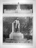 Old 1910 Statue Fritz Reuter German Poet Duke Alexander Saxe-Weimar H 20th
