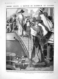 Old 1910 Harbour Scene Cannes Passenger Ship Dalai Lama Tibet Darjili 20th