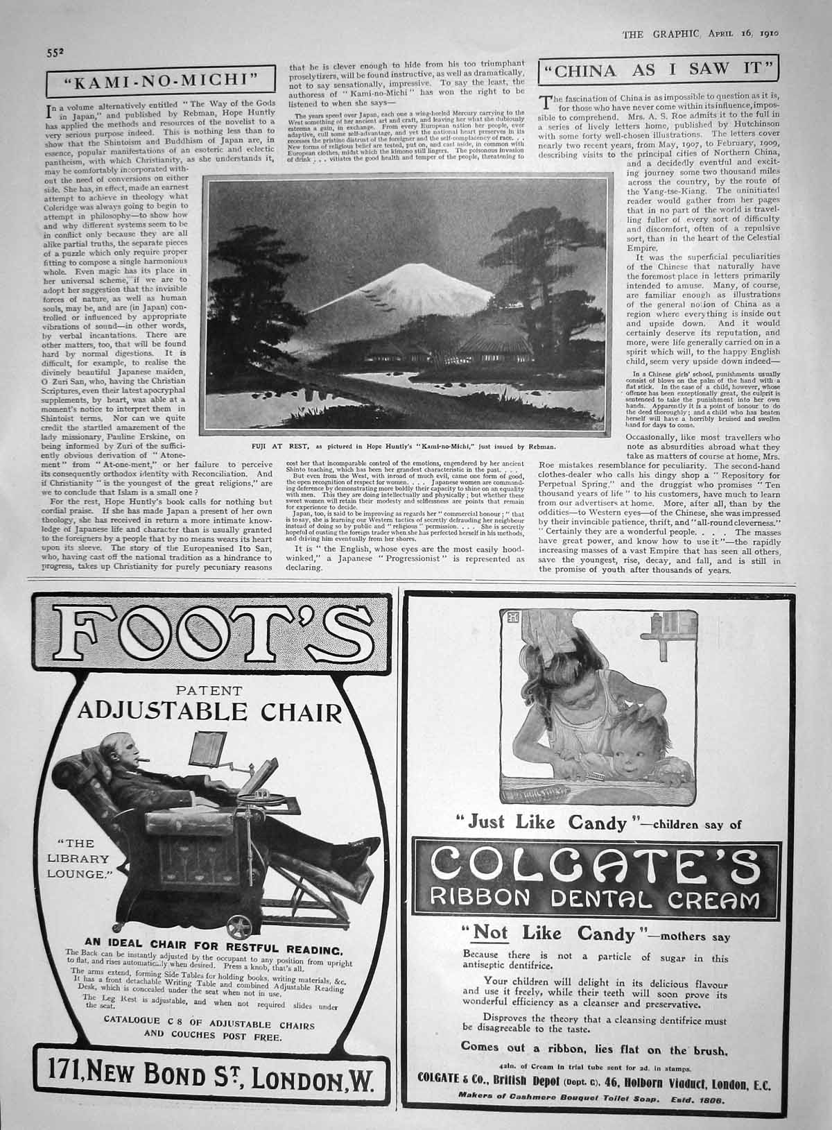 Old 1910 Fuji Kami-No-Michi Mountains Advertisement Continental Tyres 20th