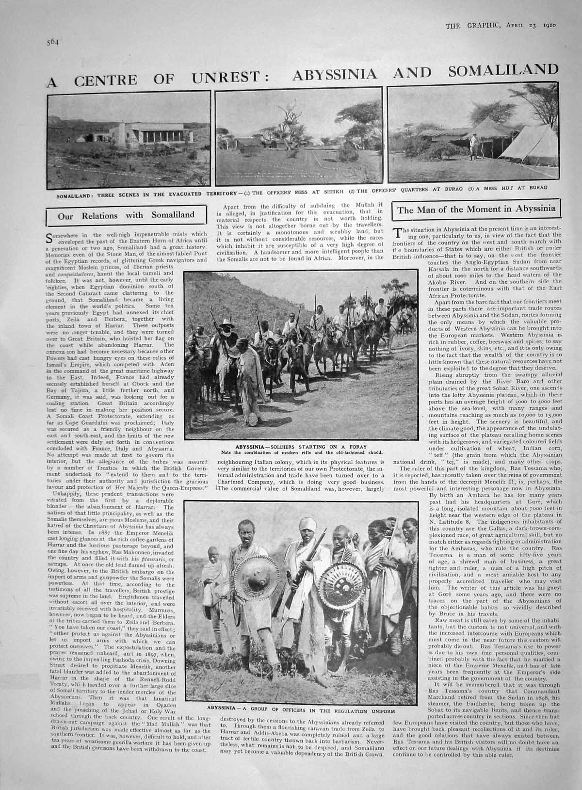 Old Print 1910 Somaliland Sheikh Abyssinia Siers Queen Alexandra Princes 20th