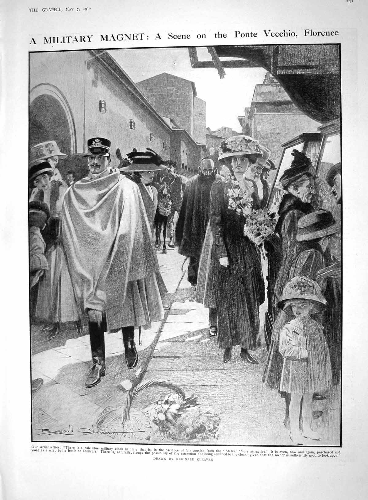 Old 1910 Scene Ponte Vecchio Florence Italy Paulhan Cambon Grahame-Wh 20th