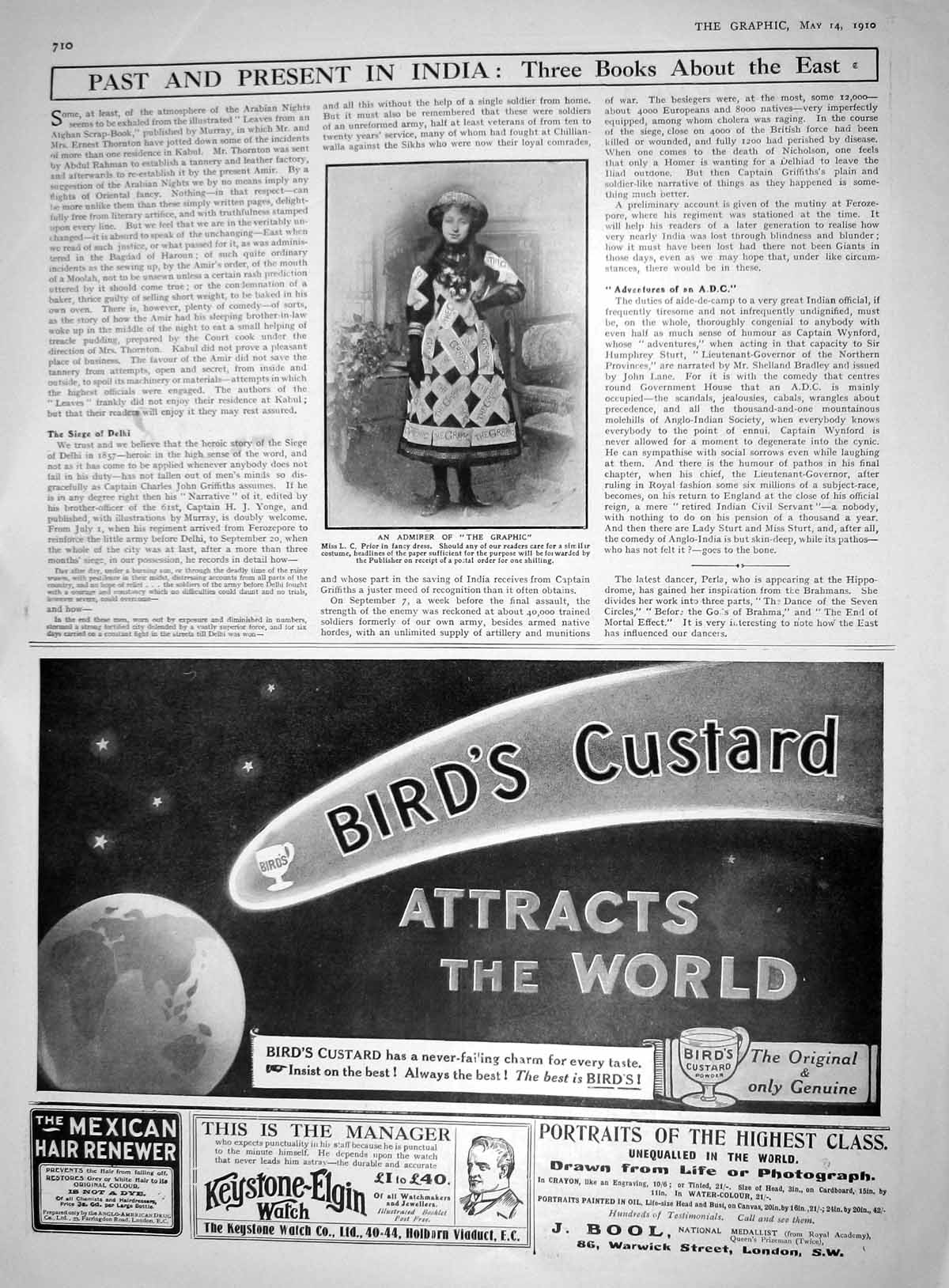 Old 1910 Prior Portrait Advertisement Birds Custard Keystone-Elgin Wa 20th