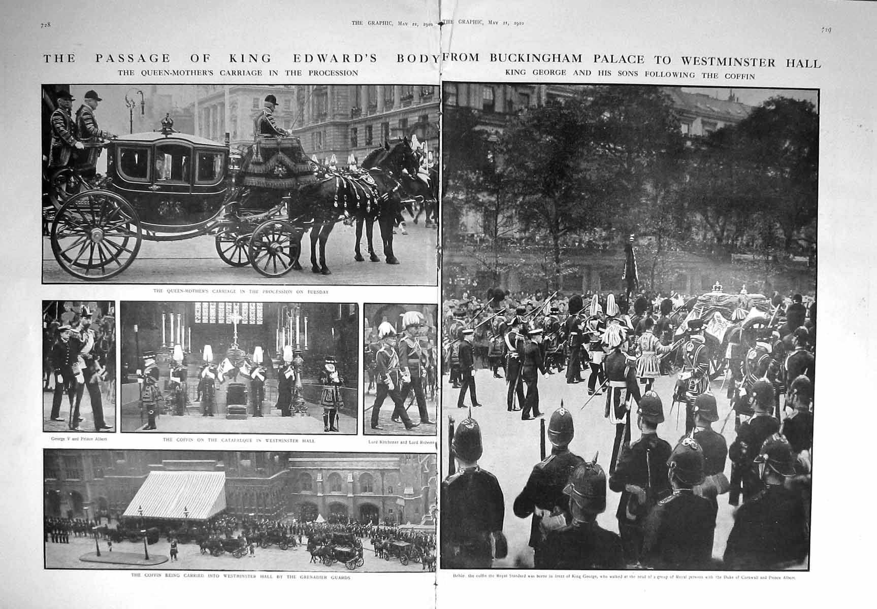 Old 1910 King Edward Funeral Buckingham Palace Westminster Hall Grena 20th
