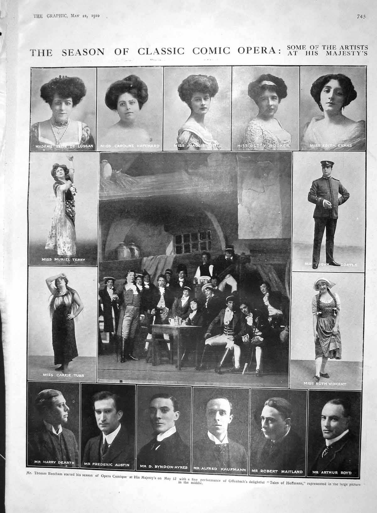 Old 1910 Comic Opera Booker Evans Hatchford Austin Royd Dearth Terry 20th