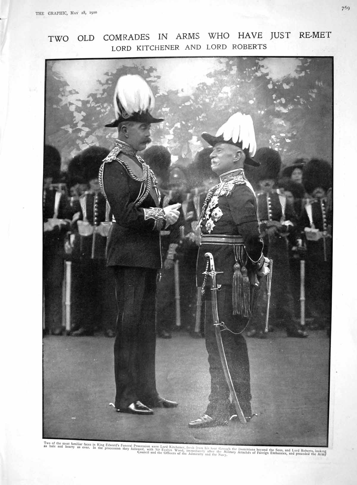 Old 1910 Lord Kitchener Roberts King Edward Funeral Russian Ballet Da 20th