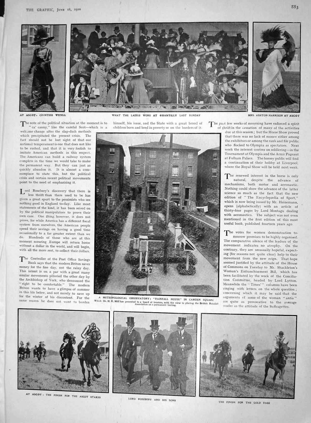 Old 1910 Observatory Camden Square Lord Rosebery Wedel Ashton Newnes 20th