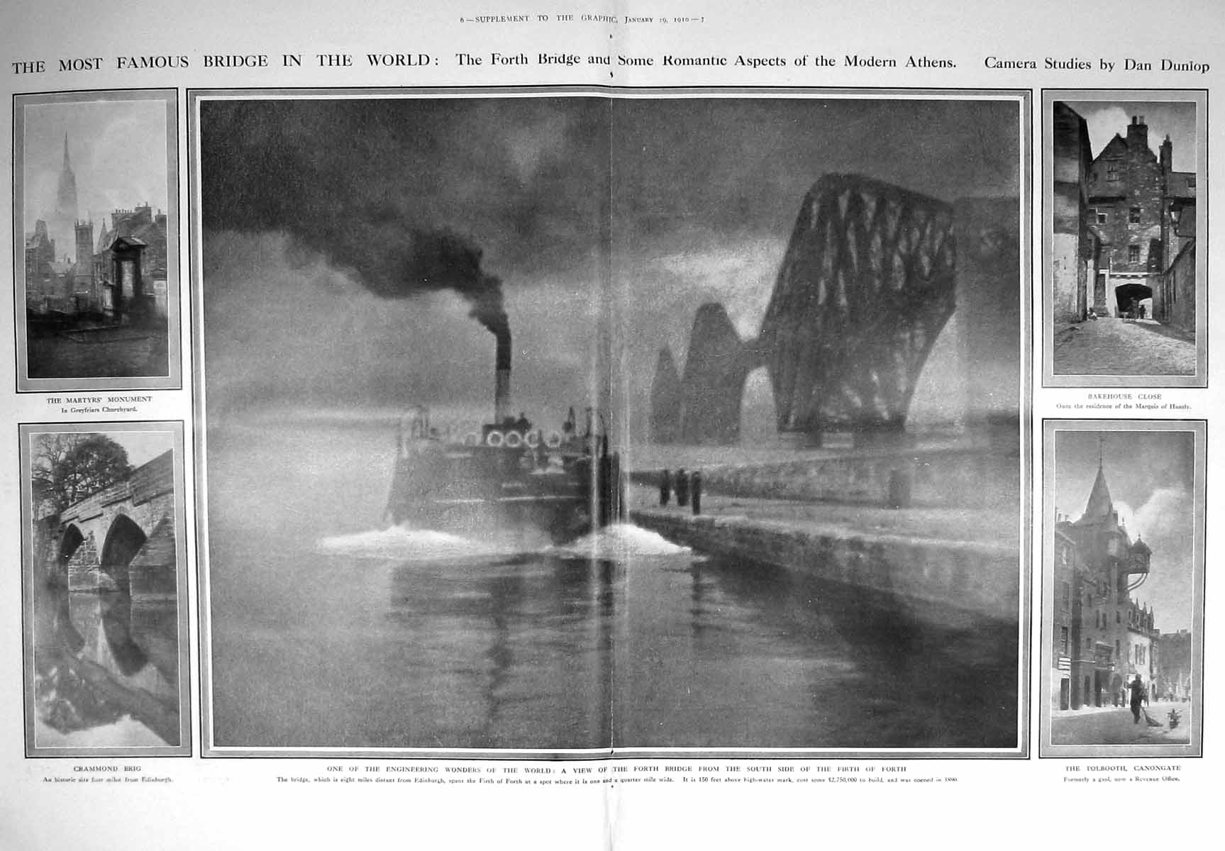 Old 1910 Firth Forth Bridge Scotland Tolbooth Canongate Bakehouse Clo 20th