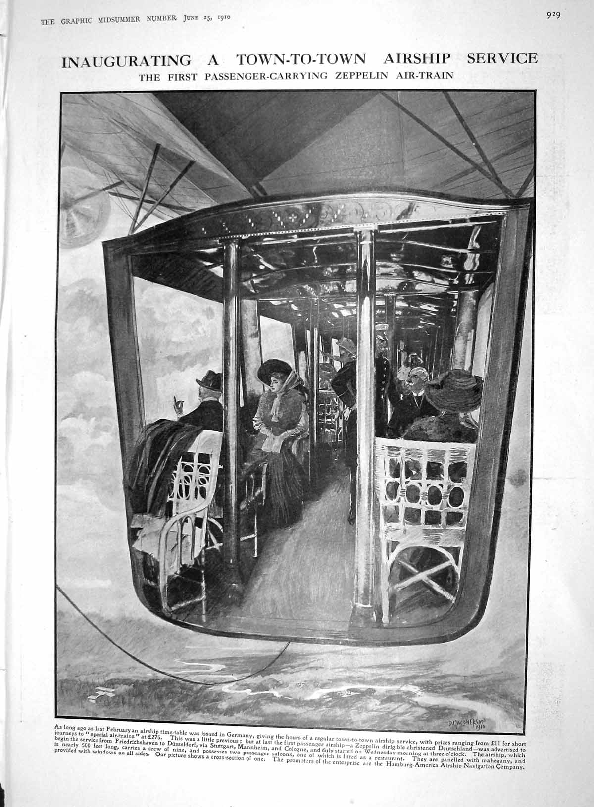Old 1910 Passenger-Carrying Zeppelin Air Train Airship Lady Abdy Kyle 20th