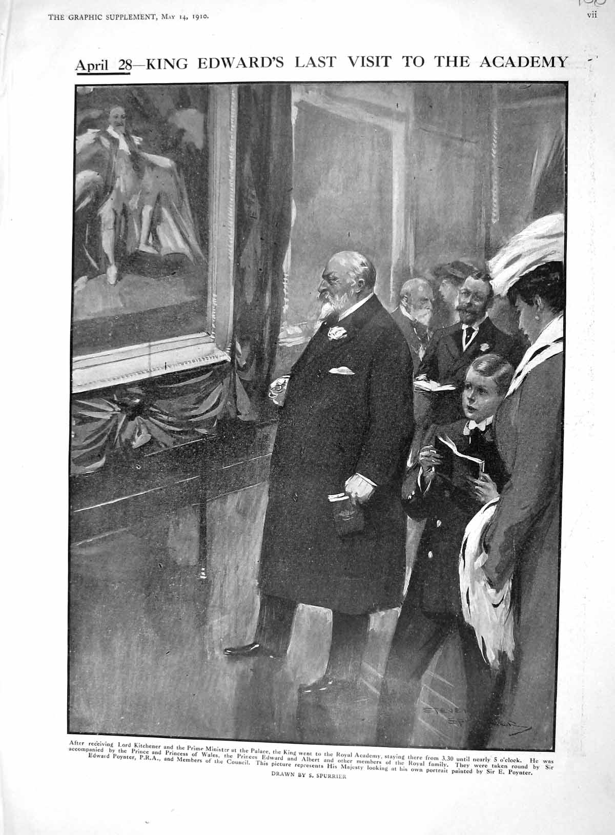 Old 1910 King Edward Royal Academy Art Paintings Buckingham Palace Il 20th