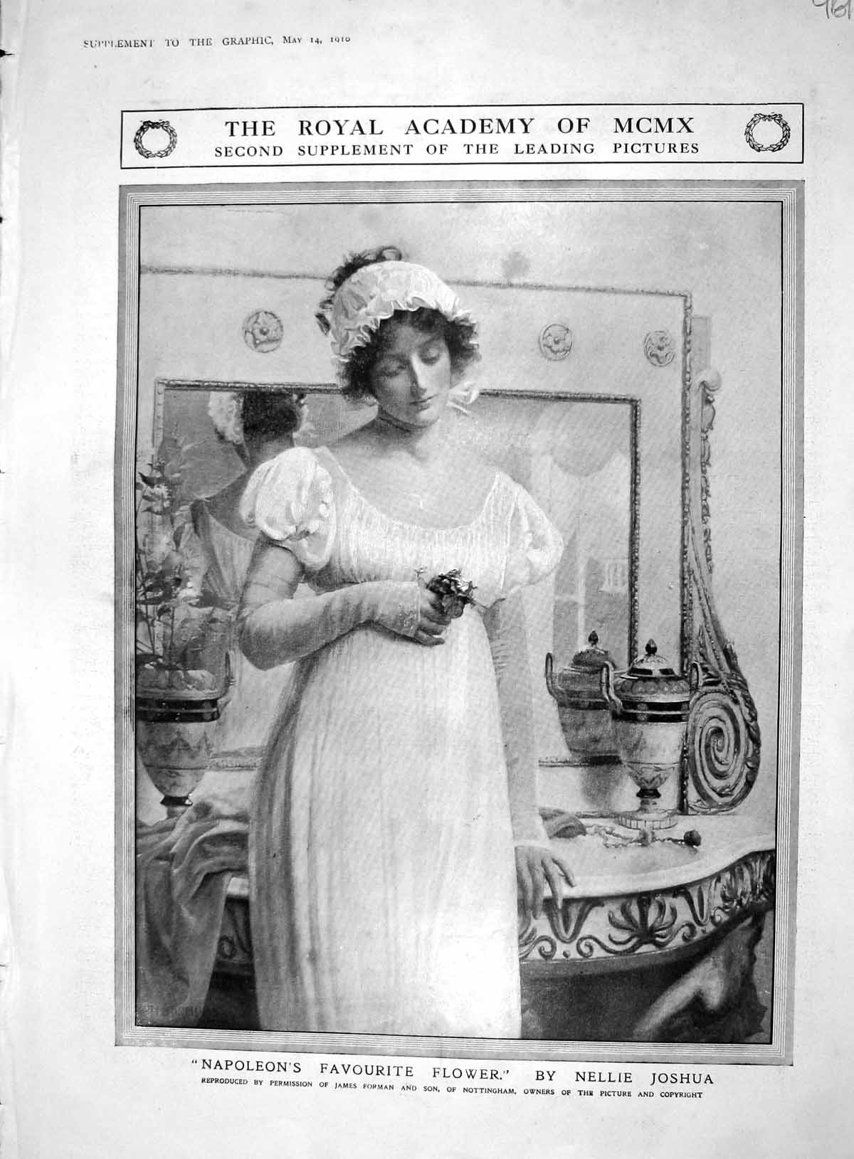 Old 1910 Napoleon Favourite Flower Lady Joshua Romaunt Music Nude Wom 20th
