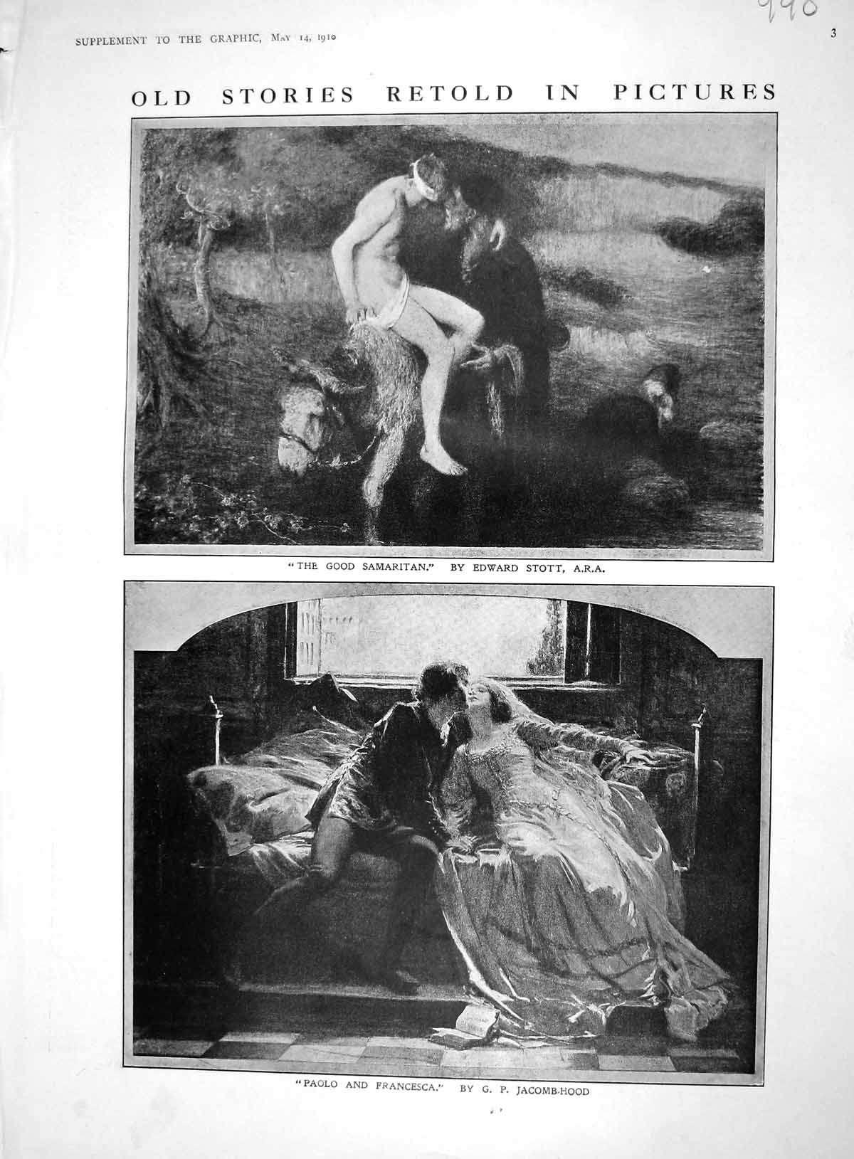 Old 1910 Good Samaritan Stott Romance Paolo Francesca Burlington Hous 20th