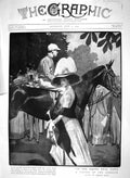 Old Antique Print 1910 Scene Grand Prix Paris Horse Racing Lemberg Sport 20th